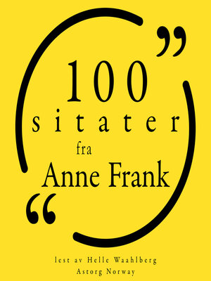 cover image of 100 sitater fra Anne Frank